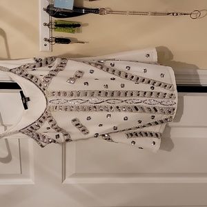 Buckle Black Beaded tank top. XS PRICE DROP!